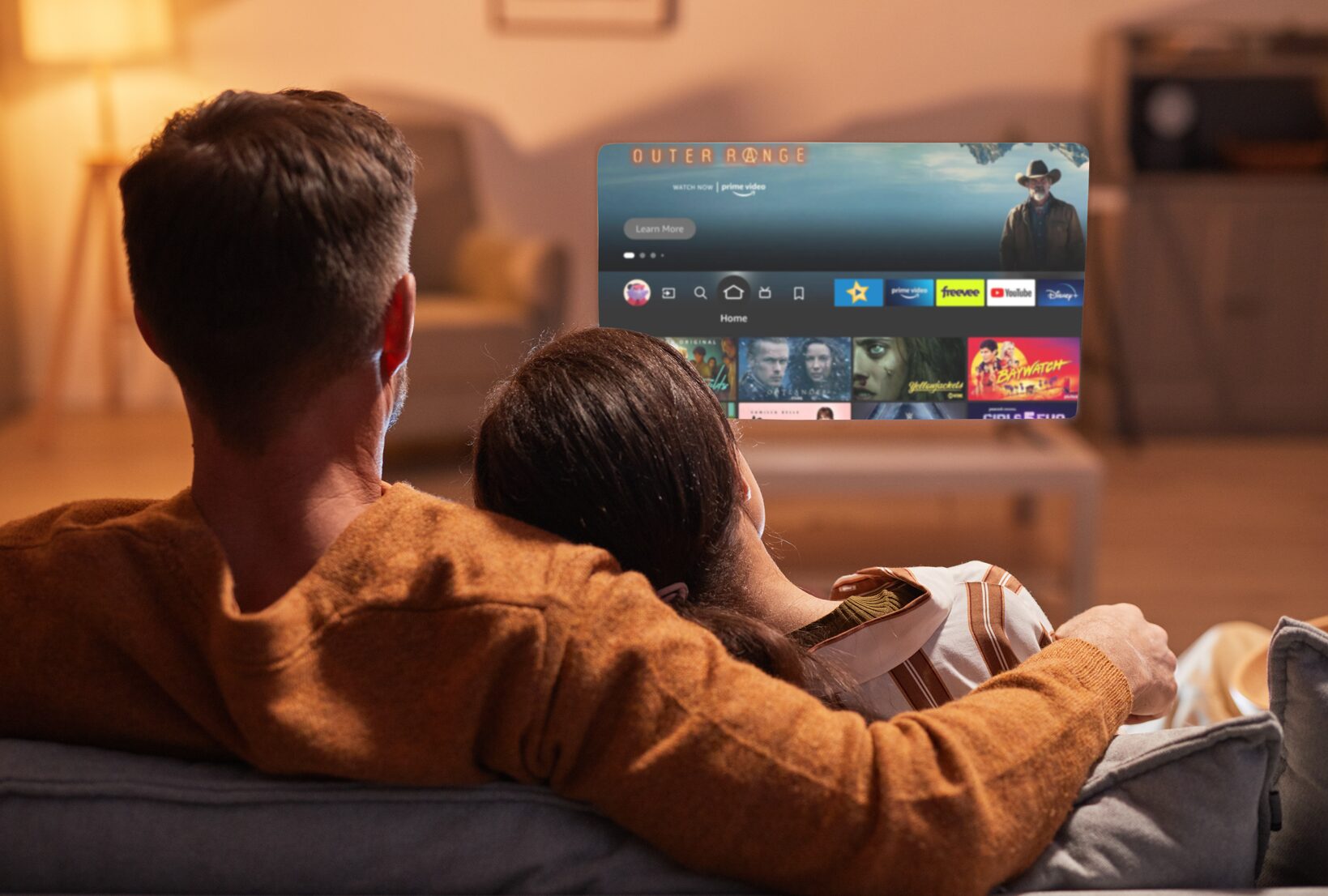 Couple watching BroadStreamTV